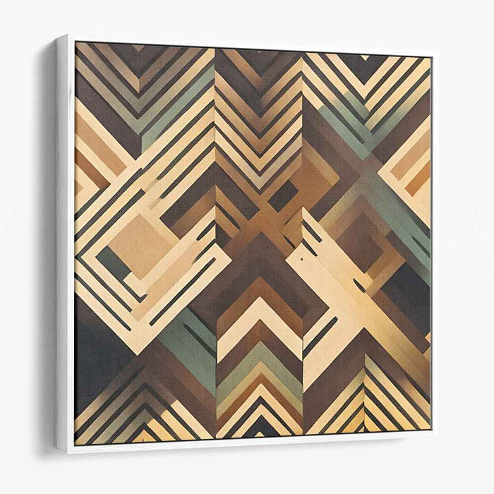 Illusory Zigzag Sky Dance: Modernist Chevron Illusion Canvas Art