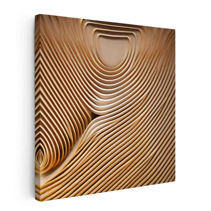 Infinite Depth Perception: Abstract 3D Contour Lines Canvas Art Print