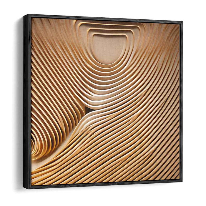 Infinite Depth Perception: Abstract 3D Contour Lines Canvas Art Print