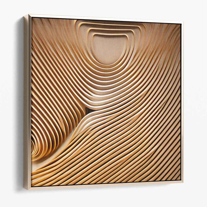 Infinite Depth Perception: Abstract 3D Contour Lines Canvas Art Print