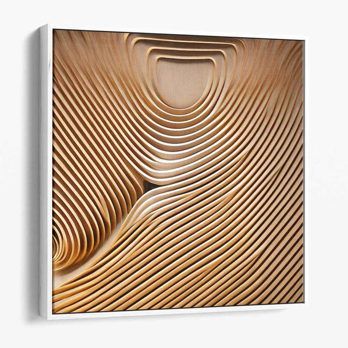 Infinite Depth Perception: Abstract 3D Contour Lines Canvas Art Print