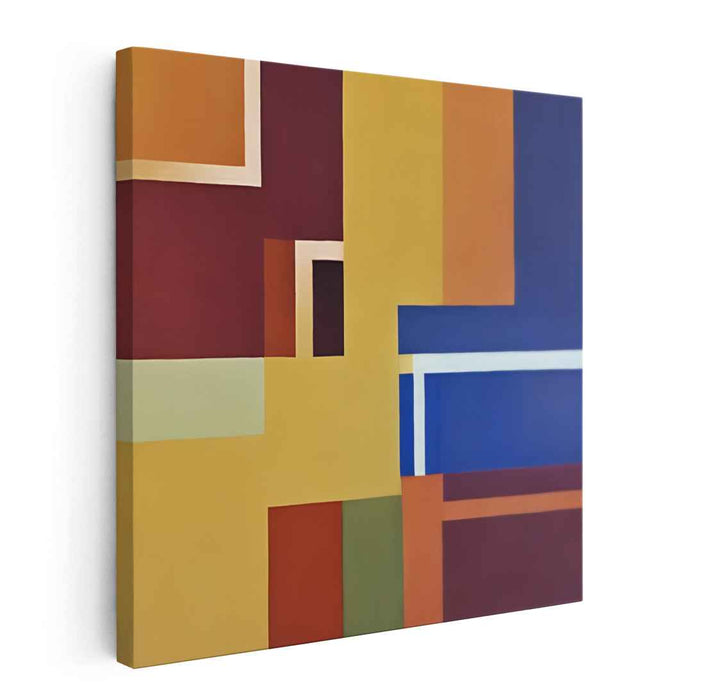 Geometric Visions: Modernist Abstract Color Block Canvas Art