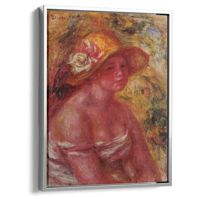 Bust of a Young Girl Wearing a Straw Hat (1917) by Pierre-Auguste Renoir