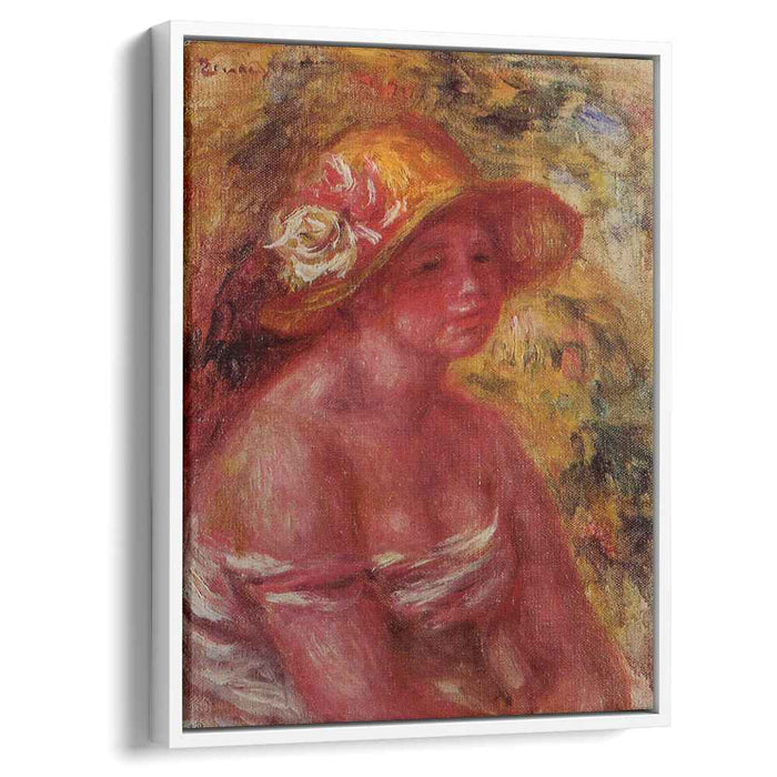 Bust of a Young Girl Wearing a Straw Hat (1917) by Pierre-Auguste Renoir