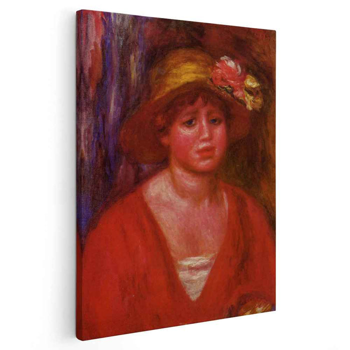Bust of a Young Woman in a Red Blouse (1915) by Pierre-Auguste Renoir