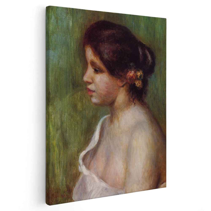 Bust of a Young Woman with Flowered Ear (1898) by Pierre-Auguste Renoir