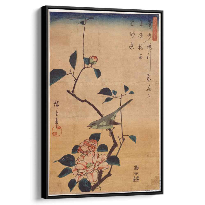Camellia and Bush Warbler (1844) by Hiroshige
