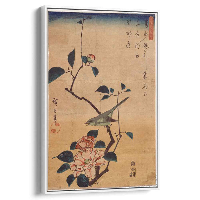 Camellia and Bush Warbler (1844) by Hiroshige