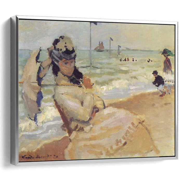 Camille on the Beach at Trouville (1870) by Claude Monet