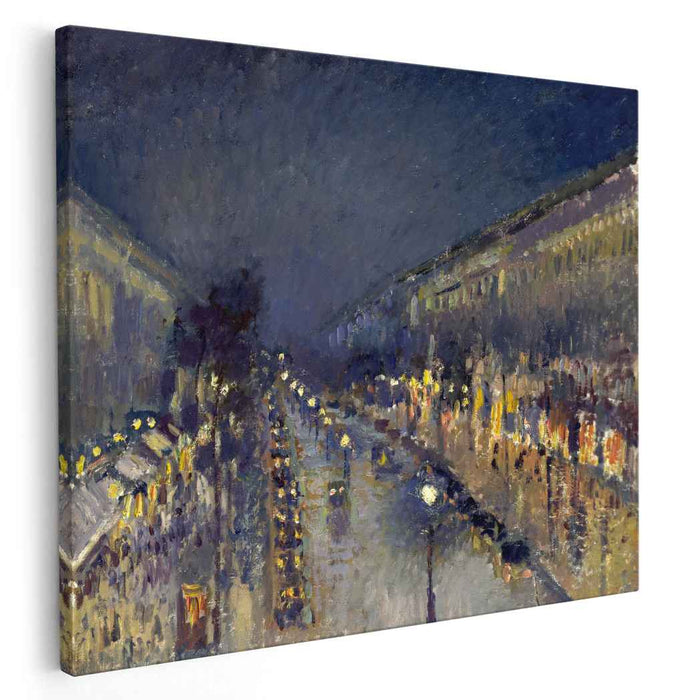 The Boulevard Montmartre at Night (1897) by Camille Pissarro