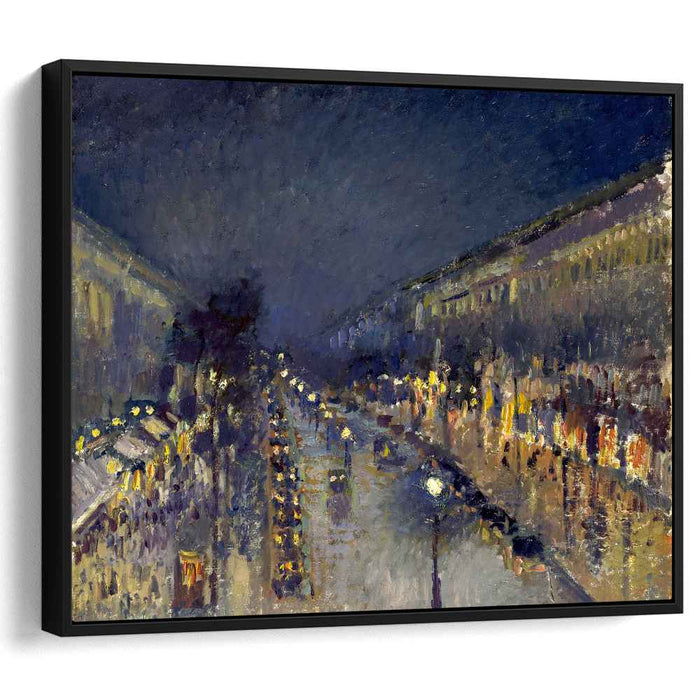 The Boulevard Montmartre at Night (1897) by Camille Pissarro