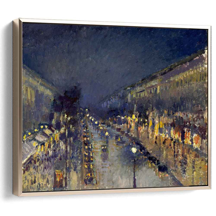 The Boulevard Montmartre at Night (1897) by Camille Pissarro