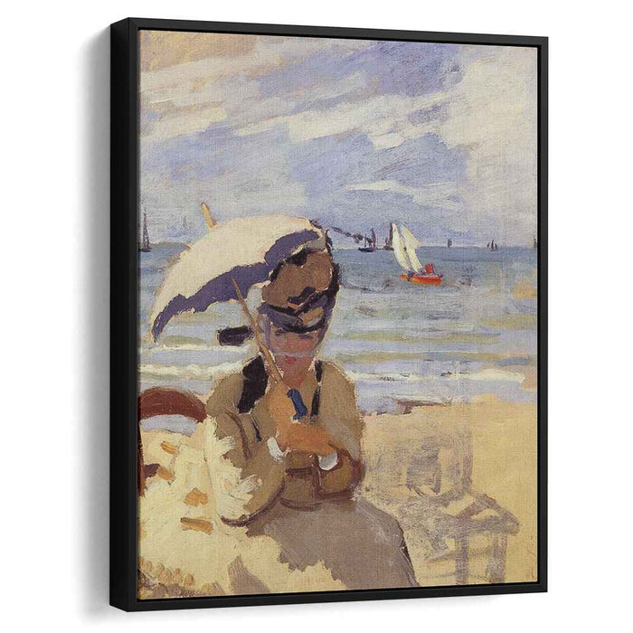 Camille Sitting on the Beach at Trouville (1871) by Claude Monet