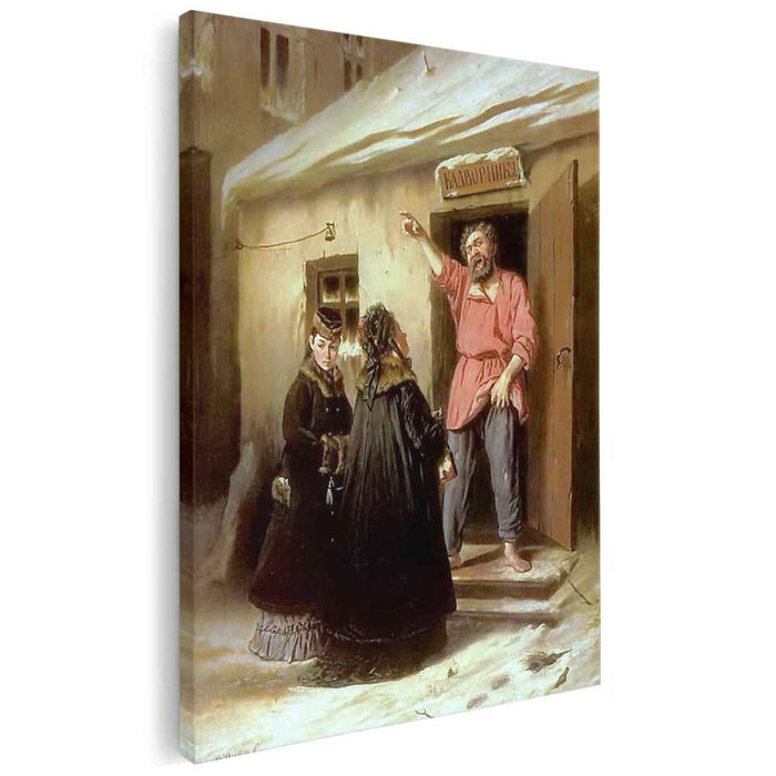 Caretaker-Letting-an-Apartment-to-a-Lady (1878) by Vasily Perov