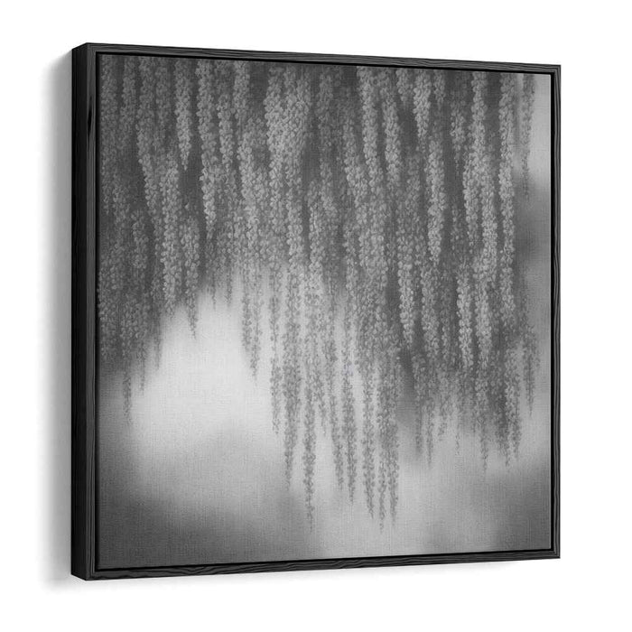 Whispering Vines: Cascading Wisteria Charcoal Art Print