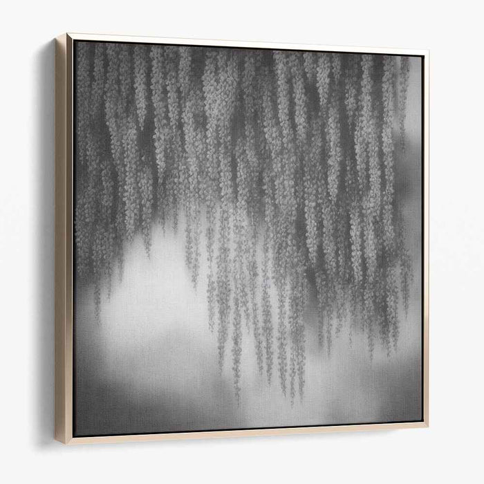 Whispering Vines: Cascading Wisteria Charcoal Art Print