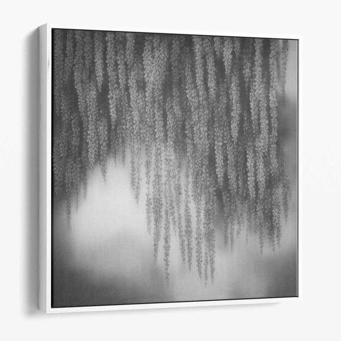 Whispering Vines: Cascading Wisteria Charcoal Art Print