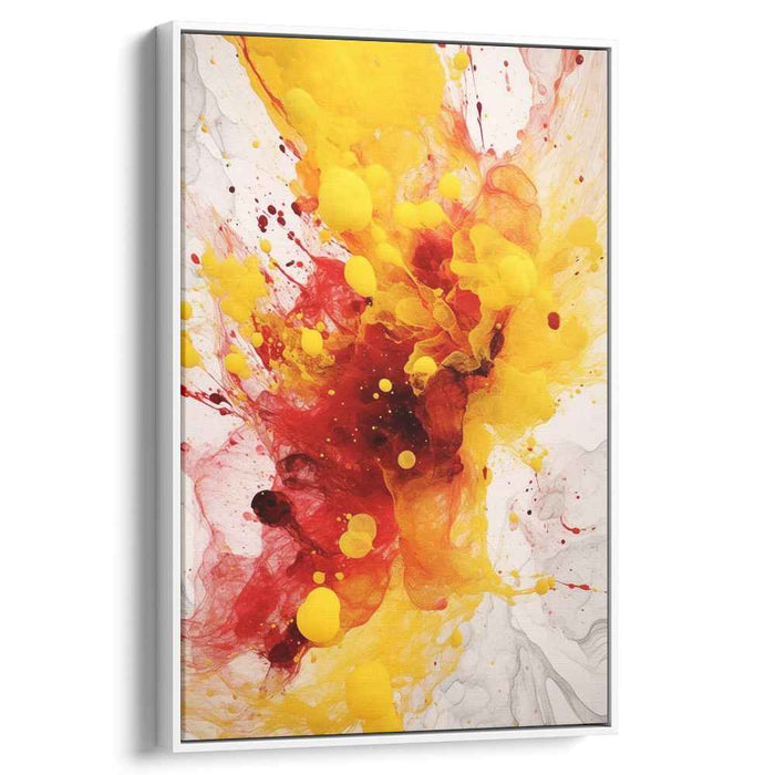 Chaos Unfolding in Colors: Abstract Expressionist Red and Yellow Canvas Art Print