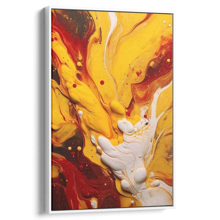 Sunburst Symphony Painting: Abstract Expressionist Golden Yellow Canvas Art Print