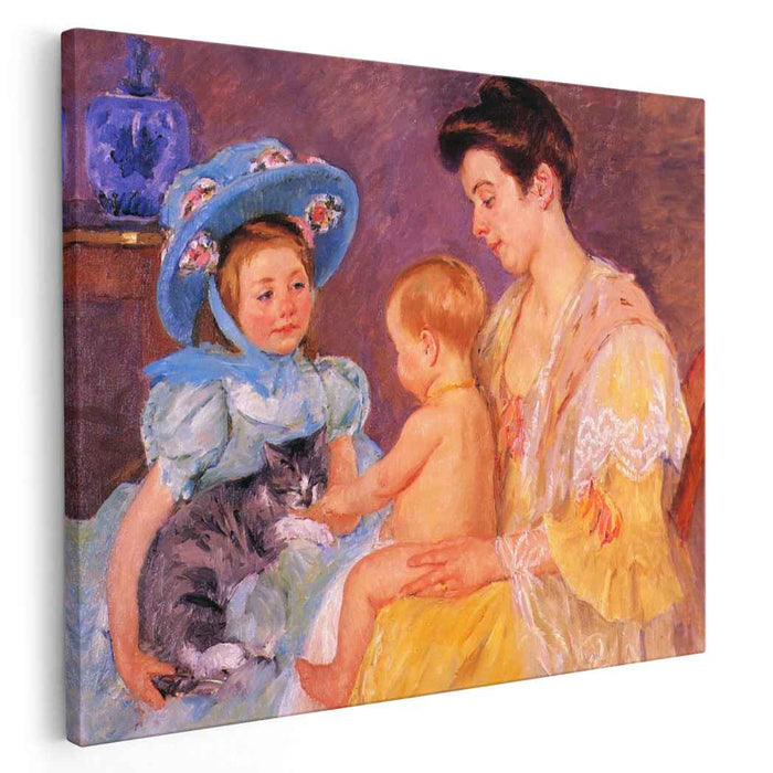 Children Playing with a Cat (1908) by Mary Cassatt