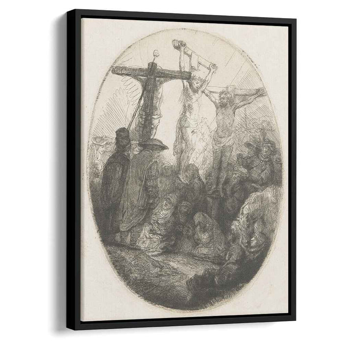 Christ crucified between the two thieves an oval plate (1641) by Rembrandt