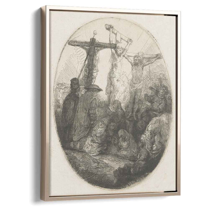 Christ crucified between the two thieves an oval plate (1641) by Rembrandt