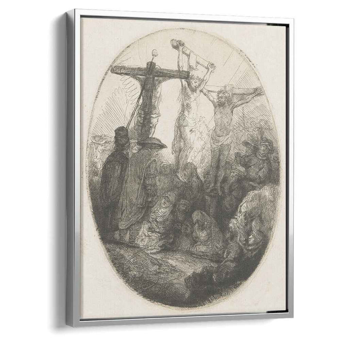 Christ crucified between the two thieves an oval plate (1641) by Rembrandt