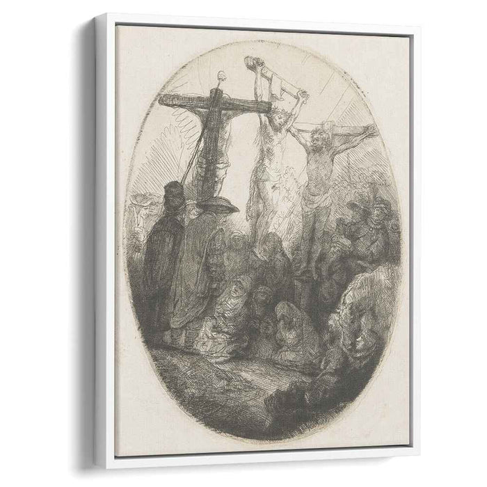 Christ crucified between the two thieves an oval plate (1641) by Rembrandt