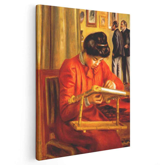 Christine Lerolle Embroidering (1897) by Pierre-Auguste Renoir