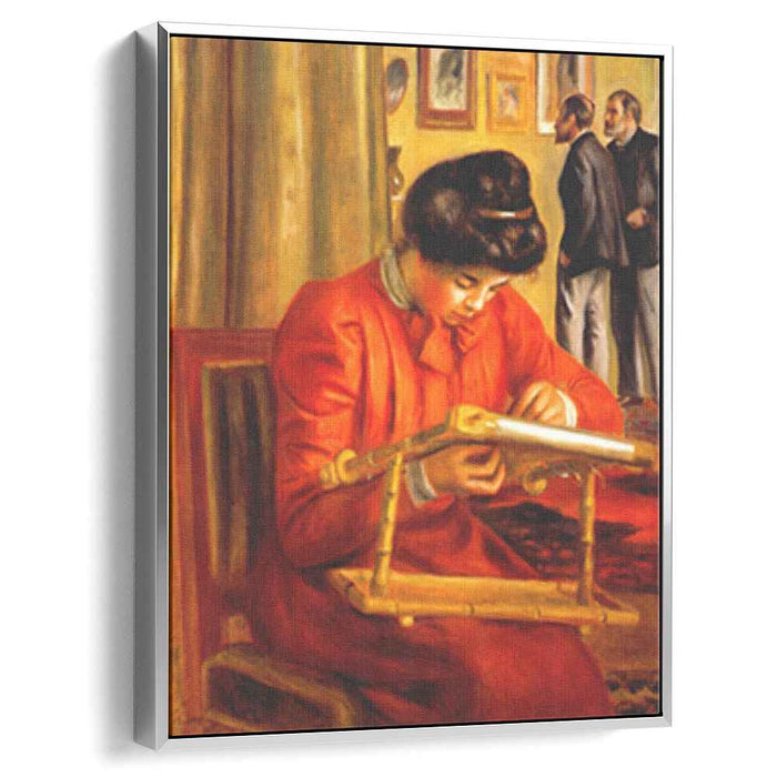 Christine Lerolle Embroidering (1897) by Pierre-Auguste Renoir