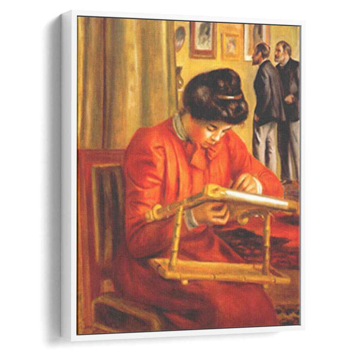 Christine Lerolle Embroidering (1897) by Pierre-Auguste Renoir