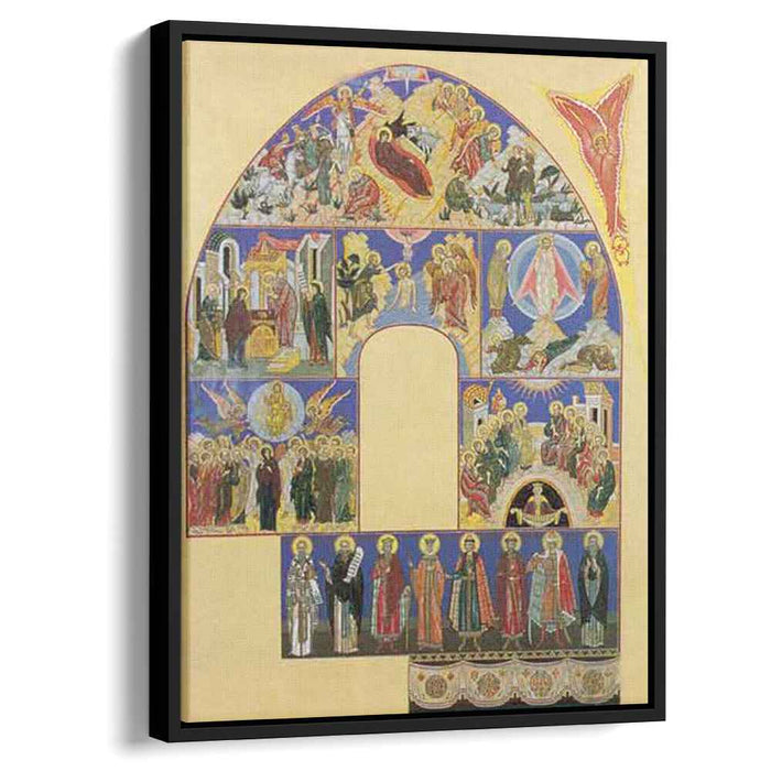 Christmas and other holy scene of the life of Jesus Christ and Virgin Mary. Sketch of murals for the south wall of the church of the Assumption in Olshany by Ivan Bilibin