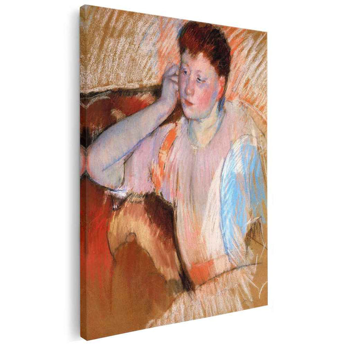 Clissa Turned Left with Her Hand to Her Ear (1895) by Mary Cassatt