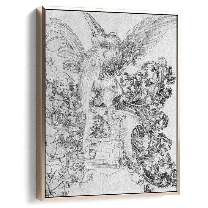 Coat of arms with open man behind (1495) by Albrecht Durer