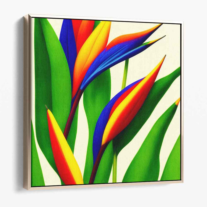 Gaze into Tropical Twilight: Hyper-Realistic Bird of Paradise Canvas Art Print