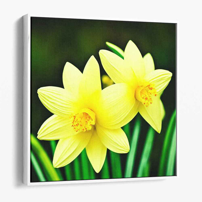 Blooming Canvas Delight: Vibrant Botanical Canvas Art Print