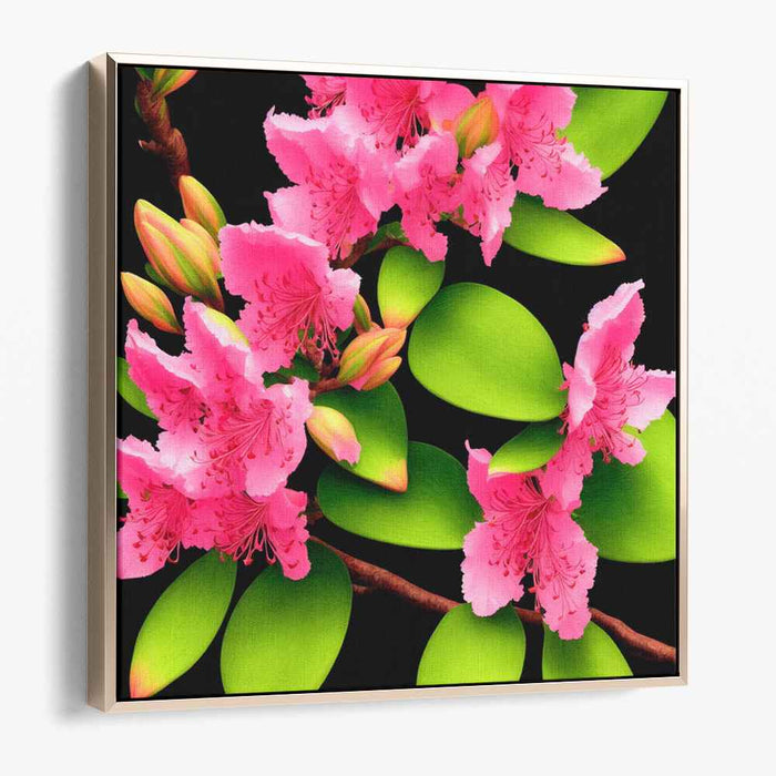 Blossom Dreamscape Abstraction: Hyper-Realistic Pink Flower Canvas Art Print