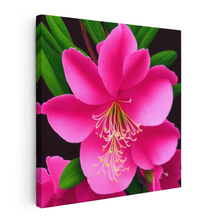 Fuchsia Blossom Macro: Vivid Pink Floral Close-Up Canvas Art