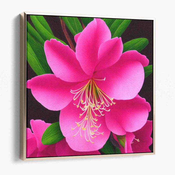 Fuchsia Blossom Macro: Vivid Pink Floral Close-Up Canvas Art