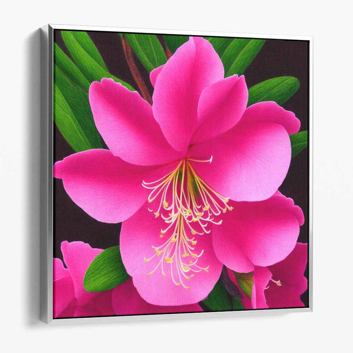 Fuchsia Blossom Macro: Vivid Pink Floral Close-Up Canvas Art