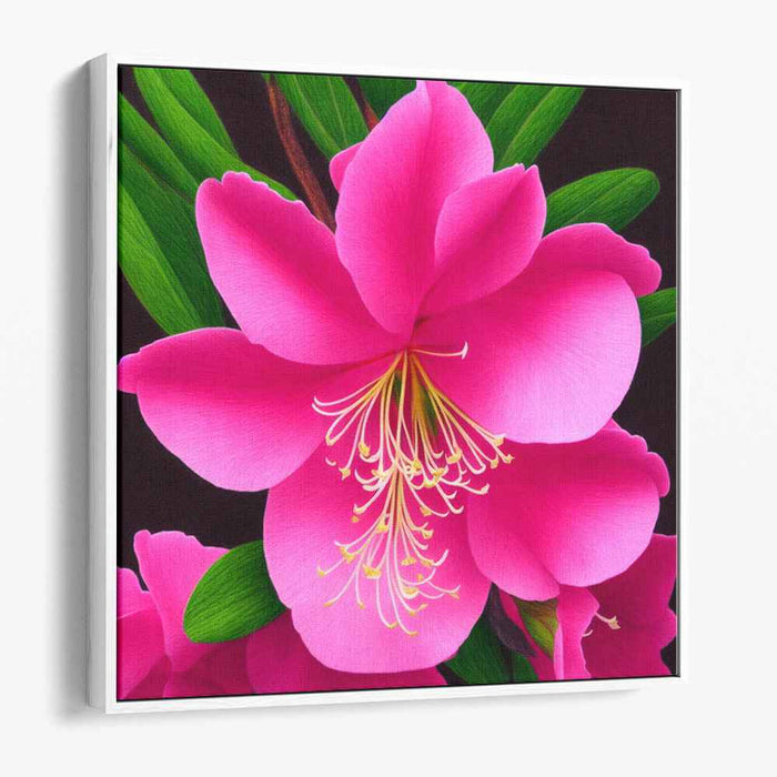 Fuchsia Blossom Macro: Vivid Pink Floral Close-Up Canvas Art