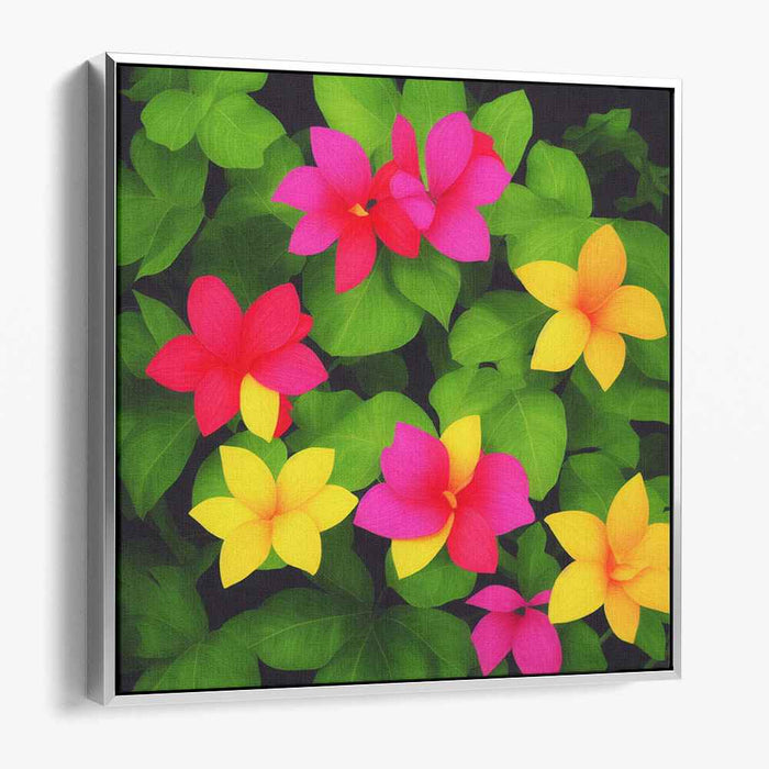 Blossom Burst Mirage: Vibrant Floral Canvas Art Print