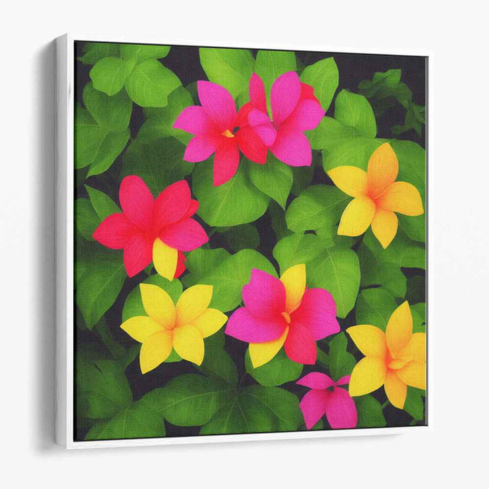 Blossom Burst Mirage: Vibrant Floral Canvas Art Print