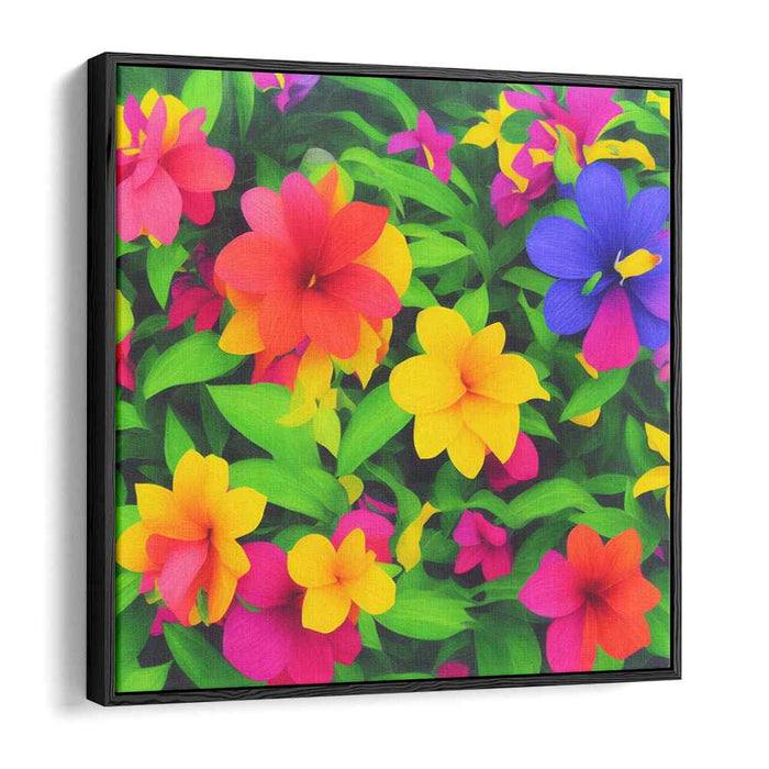 Whispers Of Petal Magic: Vibrant Garden Blooms Canvas Art Print