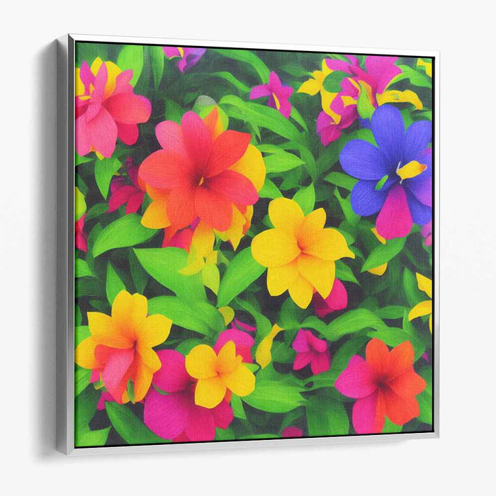 Whispers Of Petal Magic: Vibrant Garden Blooms Canvas Art Print