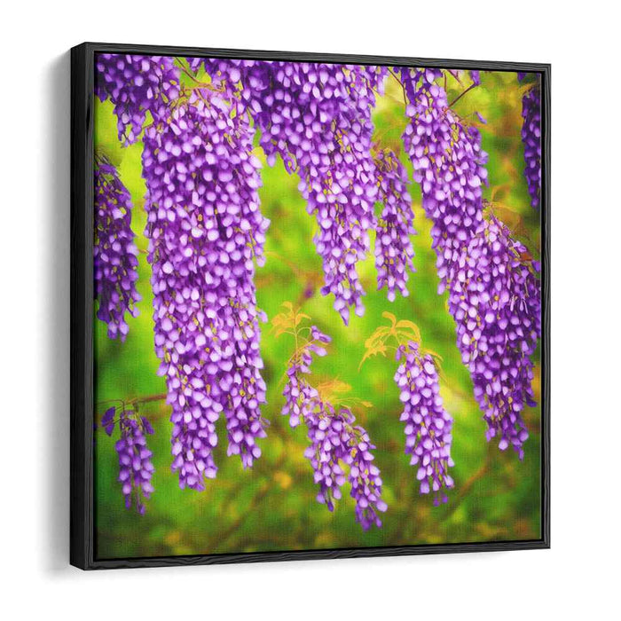 Violet Whispering Blossom Dreams: Impressionist Purple Wisteria Canvas Art Print