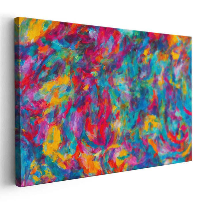 Abstract Pulse Fusion: Dynamic Abstract Expressionist Canvas Art Print
