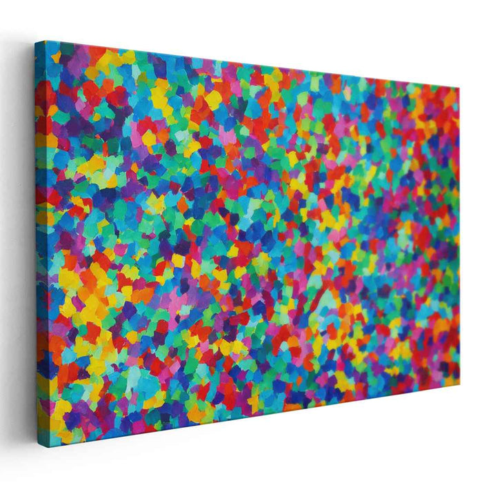 Colorful Echoes Dance Across Canvas: Post-Impressionist Inspired Vibrant Mosaic Canvas Art