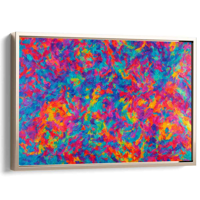 Dynamic Spectrum Burst: Energetic Abstract Color Explosion Canvas Art