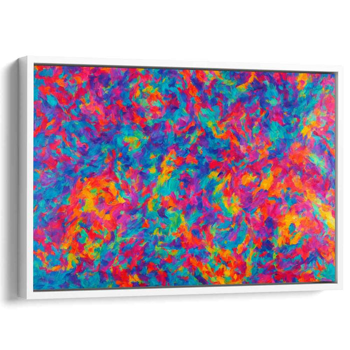 Dynamic Spectrum Burst: Energetic Abstract Color Explosion Canvas Art